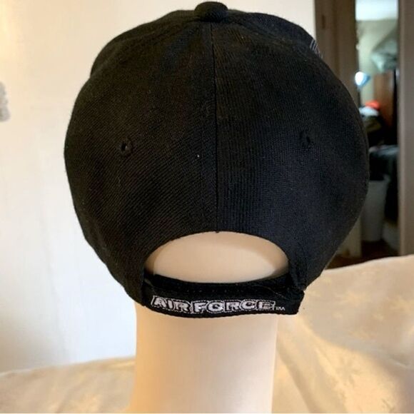 United States Air Force Baseball Cap Hat Black White OSFA Clean & Excellent - Picture 6 of 7